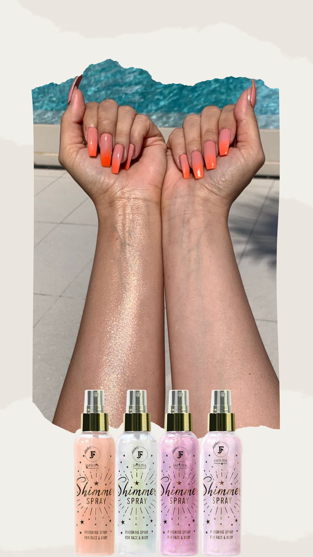 Fragrance Shimmer Spray for Body with lightweight shimmer and refreshing scent, perfect for glowing skin